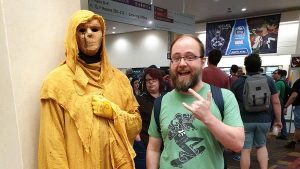 Ross Payton hanging out with the King in Yellow at Gen Con 2019